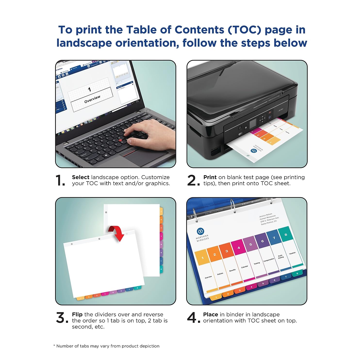Avery 11188 Ready Index Dividers, Tabs 1-10, Letter Size, Multicolor, 6 Sets/PK - Image 8