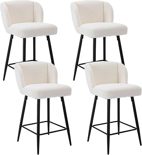 Miniatura 23 de Taburetes de bar de 26 pulgadas de altura de mostrador con respaldo, juego de 2 taburetes de bar modernos para encimera de cocina, taburetes de bar