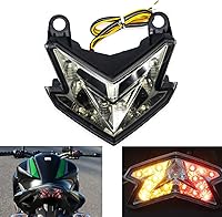 Vista 21 de MZS Luz trasera para motocicleta, LED de señal de giro integrada parpadeante humo compatible con FZ1 Fazer 2006-2015 / FZ8 2011-2013