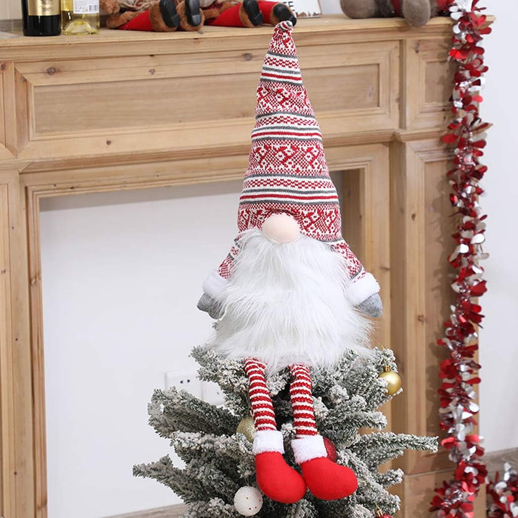 Gnome Christmas Tree Topper,Gnome Christmas Ornaments Santa Gnomes Plush Party Decoration Ornament Supplies