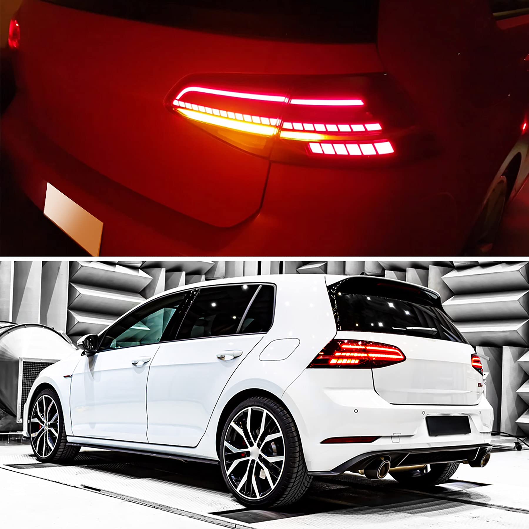 VLAND Faros delanteros y luces traseras para Golf 7 MK7 TDI TSI 2013-2017, luces traseras con indicador secuencial,con itv
