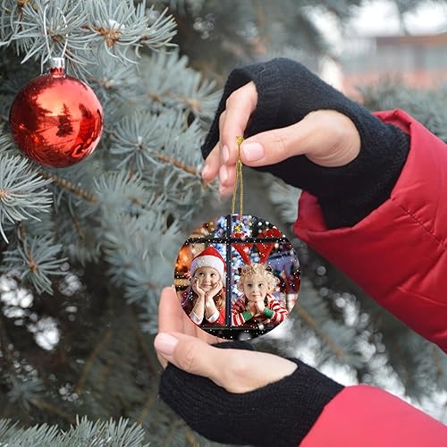 Miniatura 56 de Adornos de Navidad personalizados 2025 con cualquier imagen, adorno acrílico para colgar fotos – con mis propias fotos – Adornos de imagen