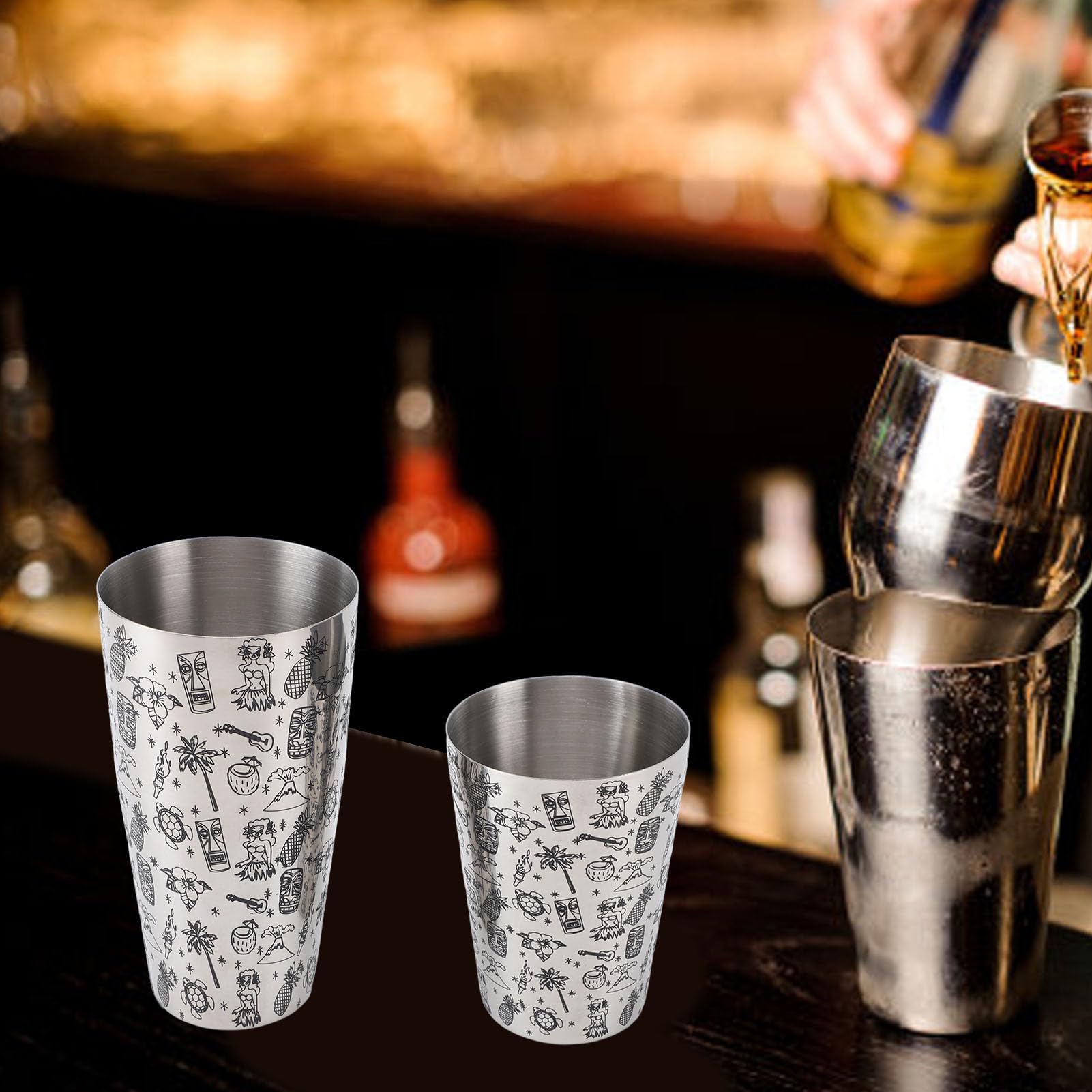 Set shaker per cocktail Boston Bar Shaker in acciaio inossidabile 304 di grande capacità, a prova di perdite e di lunga durata