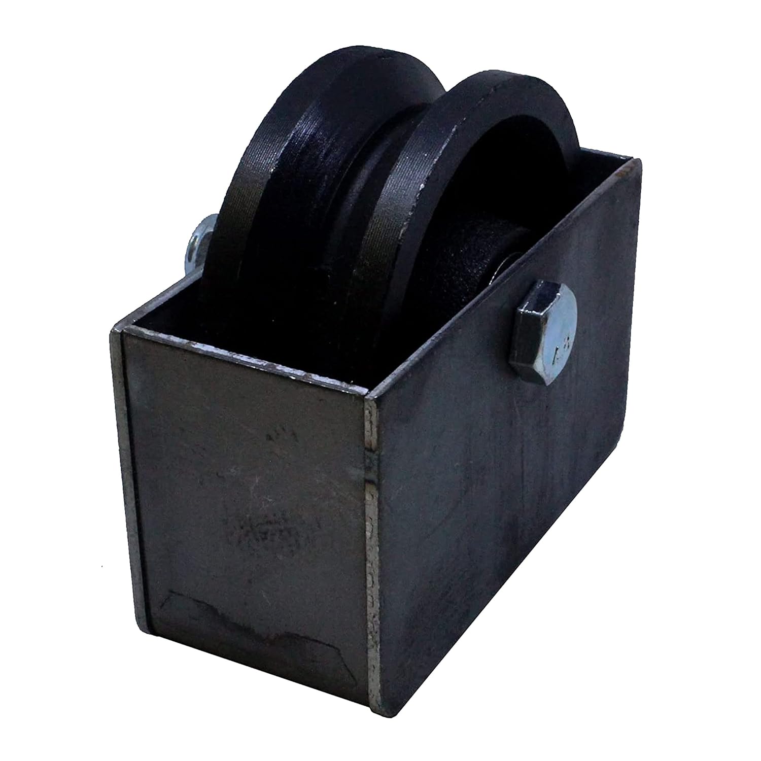 4" Cast Iron V Groove Wheel - Roller Bearing Residential Rolling Gates - with Cover Box- 1 Wheel