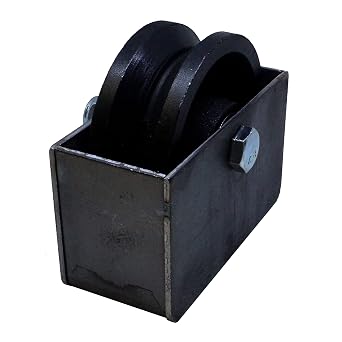 4 "Cast Iron V Groove Wheel - Roller Bearing Residential Rolling Gates - with Cover Box- 1 Wheel