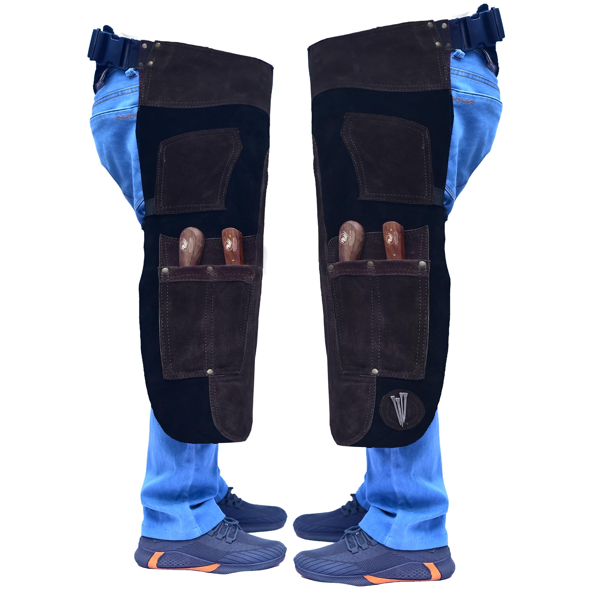 EQUESTRIAN STORE Damen-Hufschmiedschürze aus Vollnarbenleder, 59 cm. Hochwertige Hufschmiedschürze und Chaps. Pferdeputzschürze