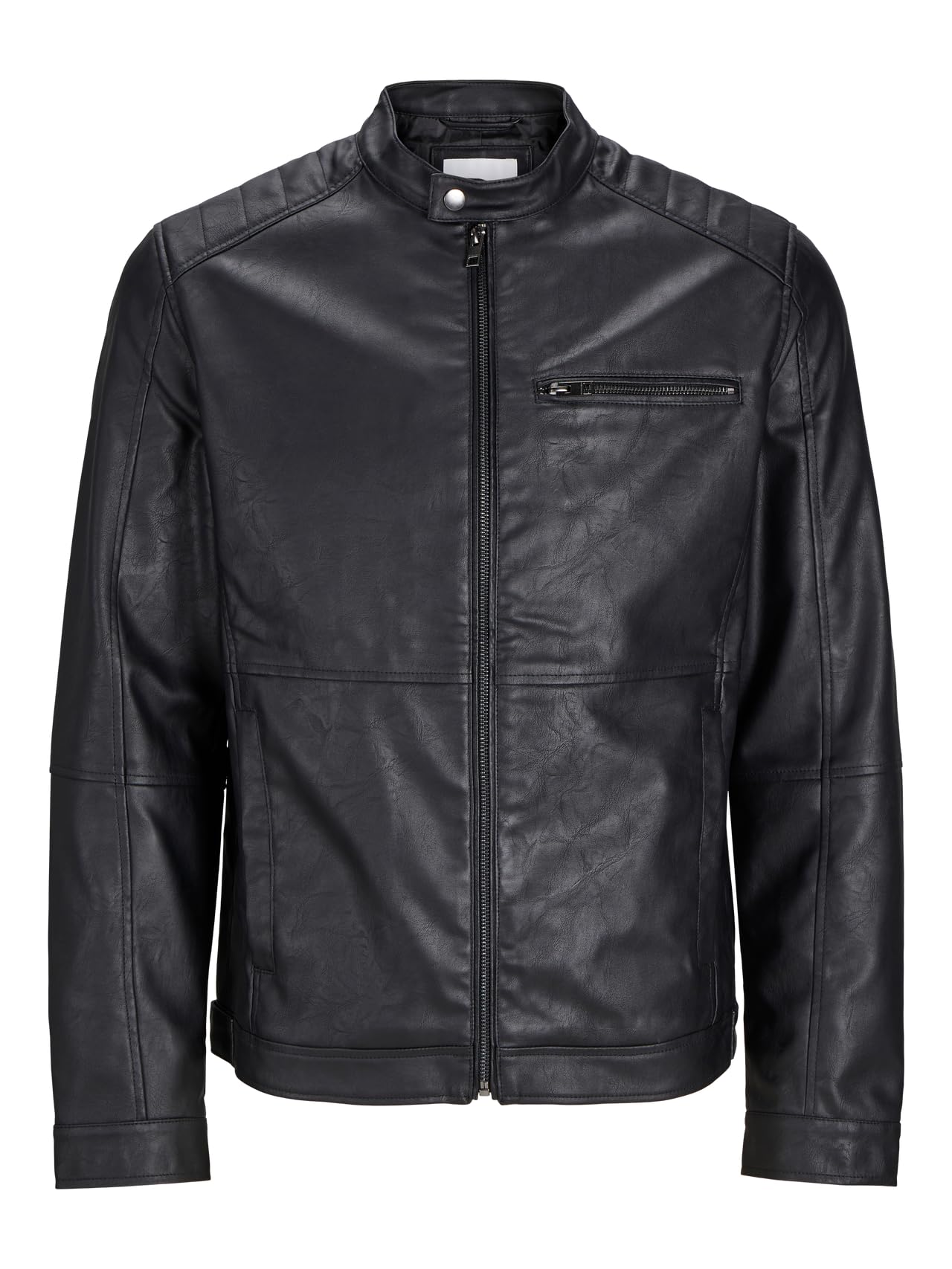 JACK & JONES Men's Jjedylan Pu Biker Jacket Noos Biker Jacket, black, XS