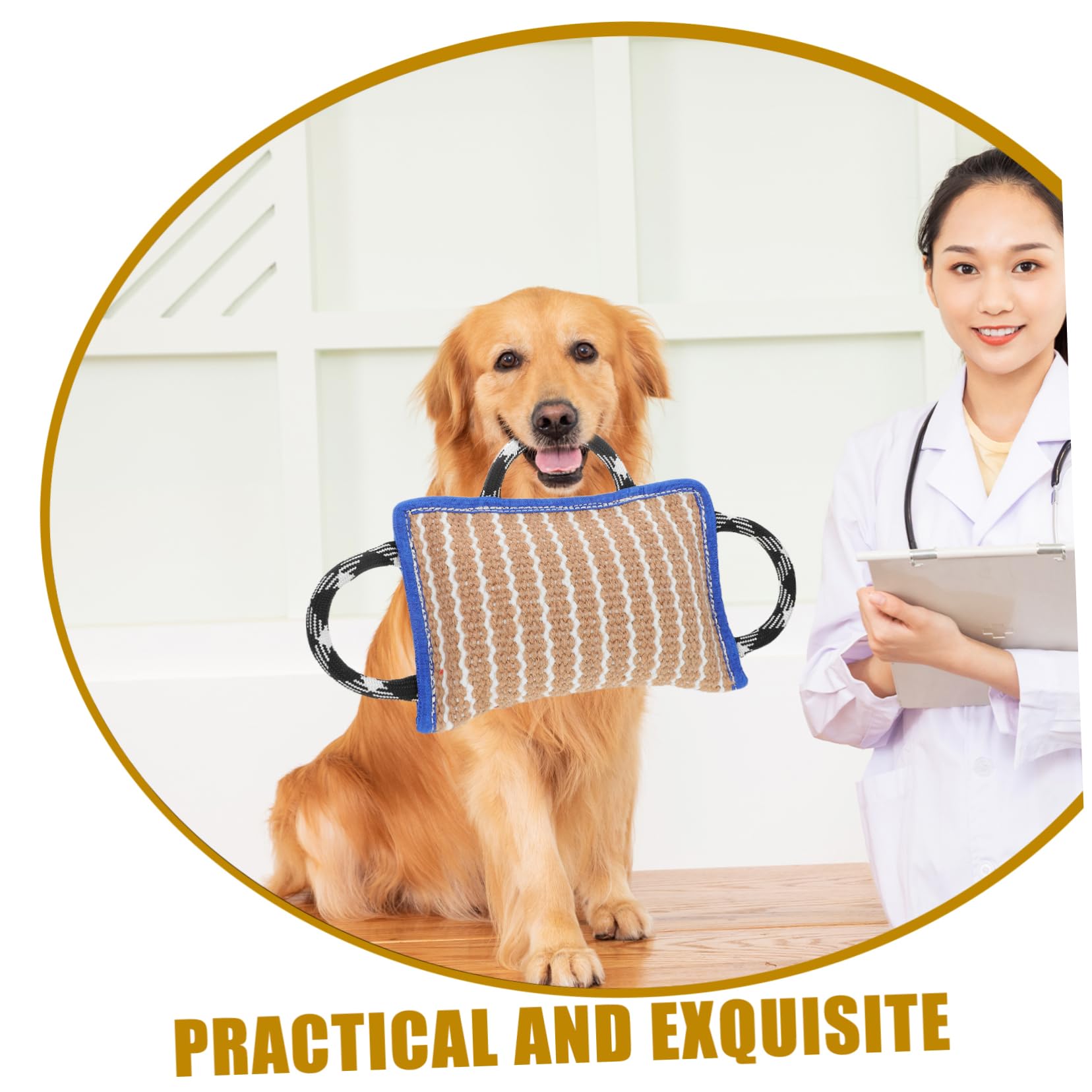 Pillow de Mordida para Perros Juguete de Cuerda de Lino Resistente para Entrenamiento Reforzado para Masticadores para Interior y Exterior con Azul