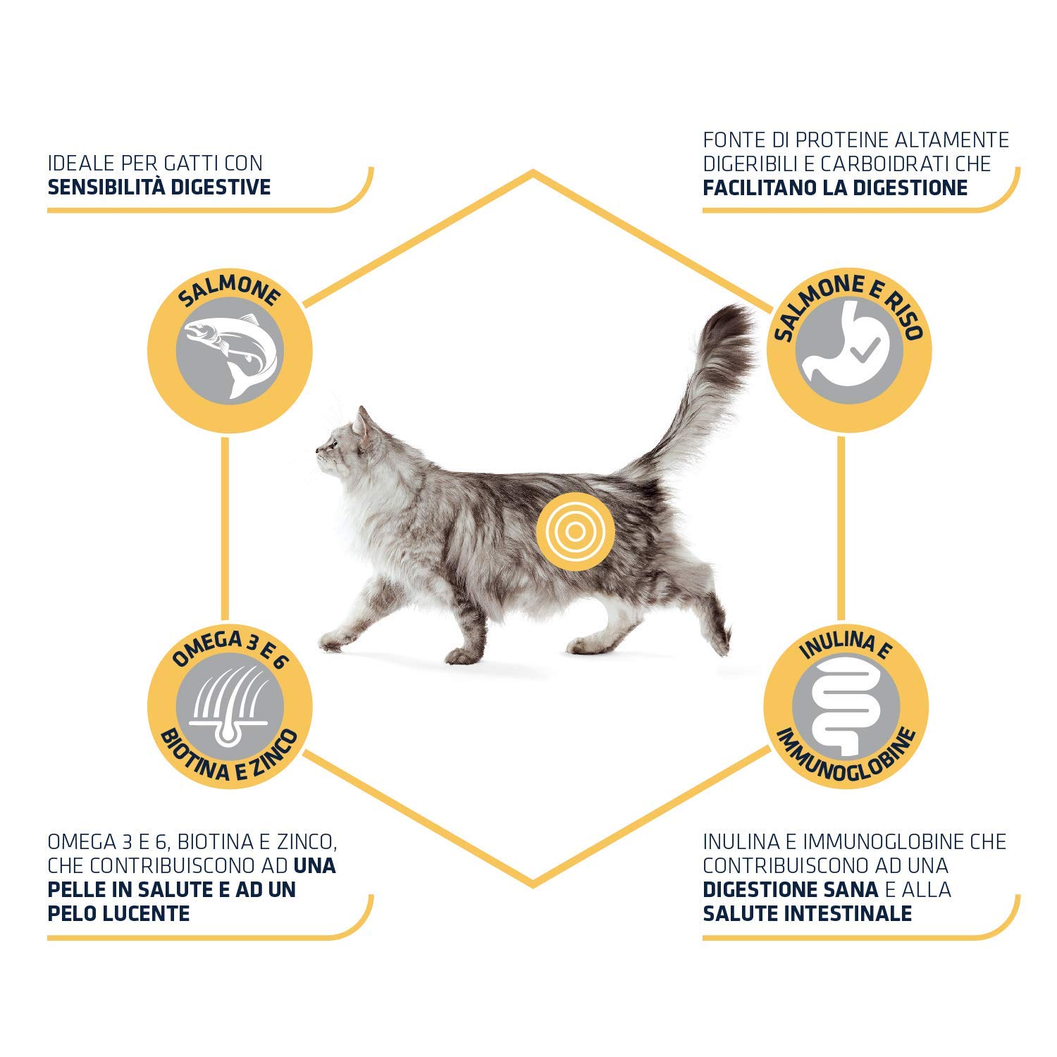 Advance Sensitive - Pienso para Gatos con Sensibilidades Digestivas - Pack De 3 x 3kg - Total 9kg