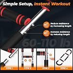 HTM Twister Arm Entraîneur, 60-100lb Poitrine de résistance réglable & Équipement d'entraînement de bras, barre de twister de puissance amovible portable pour l'entraînement du corps supérieur, maison & Machine de fitness de gym