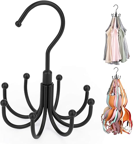 ZEDODIER Percha para parte superior sin mangas, paquete de 2 organizadores giratorios para sujetadores deportivos, capacidad máxima de