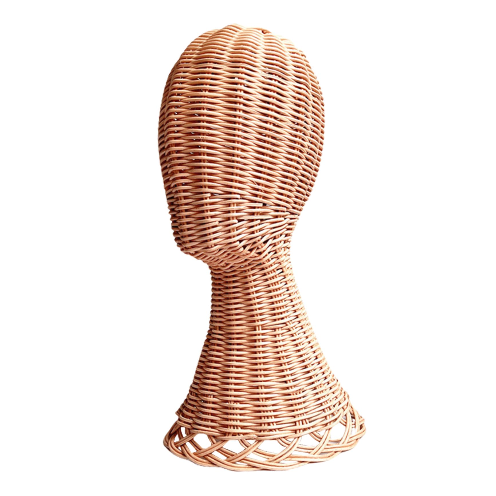 Support de chapeau en rotin HEMOTON anti-déformation en forme de mannequin simple et élégant