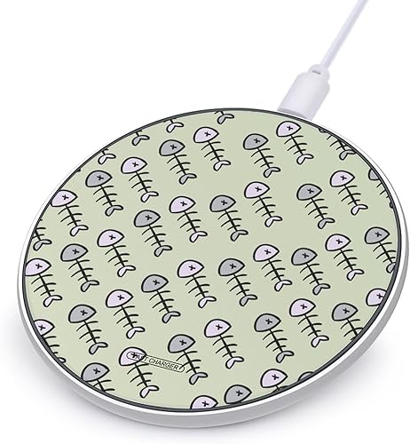 Miniatura 1 de Fish Skeleton Bone Wireless Charger Pad 10W Fast Charging Pad Compatible with iPhone 15 14 13 12 Series Samsung Galaxy Series