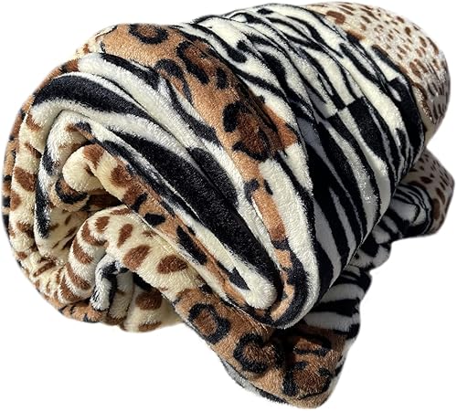 Miniatura 5 de Home Must Haves Manta para sofá cama con estampado de leopardo de cebra para todas las estaciones, extra suave, de alta calidad, acogedora, cálida y