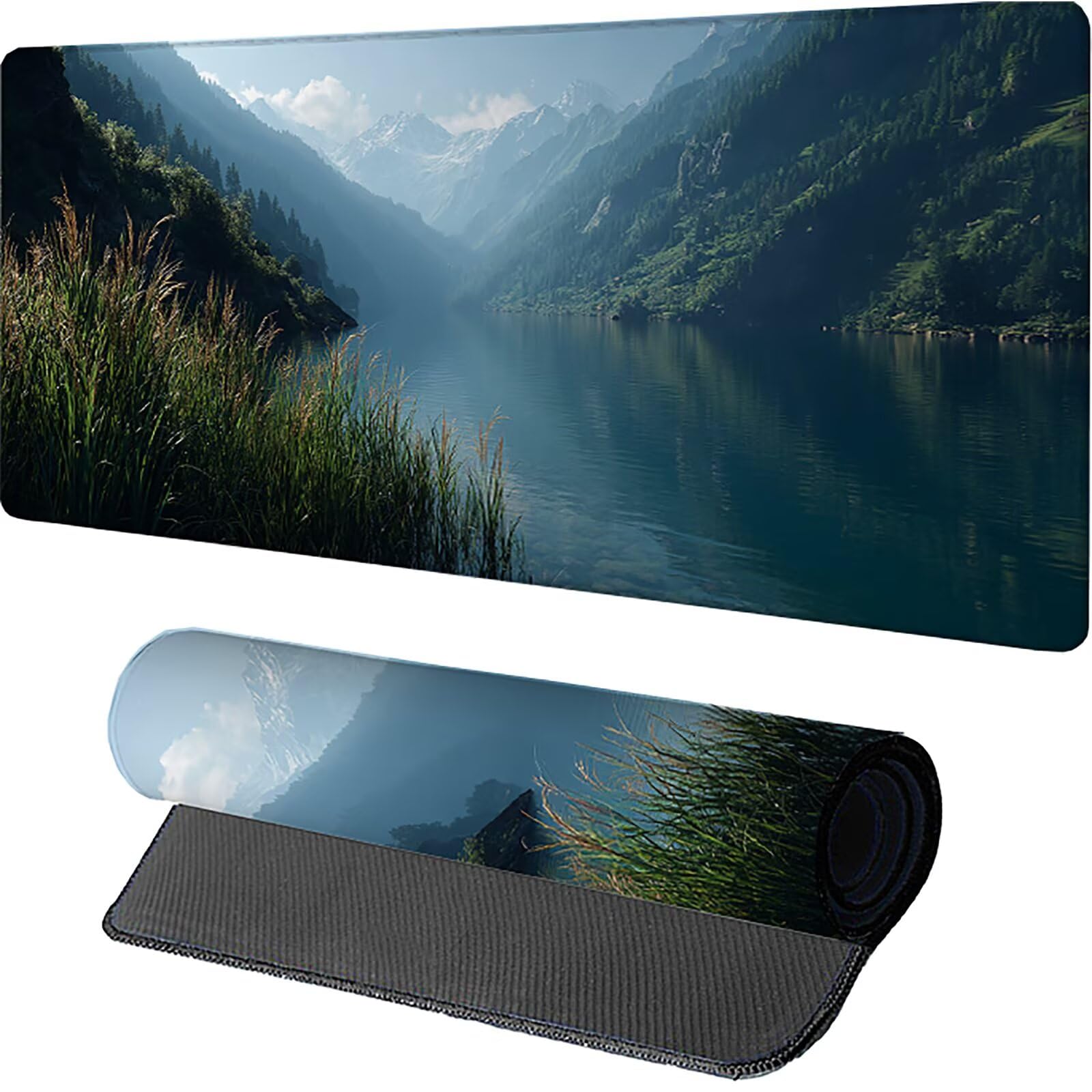 Pflanzs Gamingowa podkładka pod mysz, 1600 x 800 x 3 mm, podkładka pod mysz XXL ze zszytymi krawędziami, akcesoria gamingowe, poprawia precyzję i prędkość, podkładka pod mysz, duża do komputera, biura