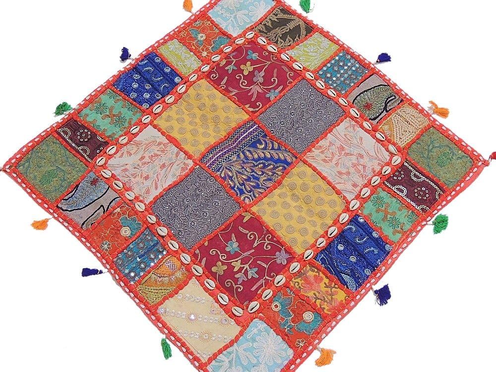 Indian Floor Seating Pillow Cover Indoor Window Seat Style Multicolor Accent Cushion Euro Sham ~ 24 Inch X 24 Inch