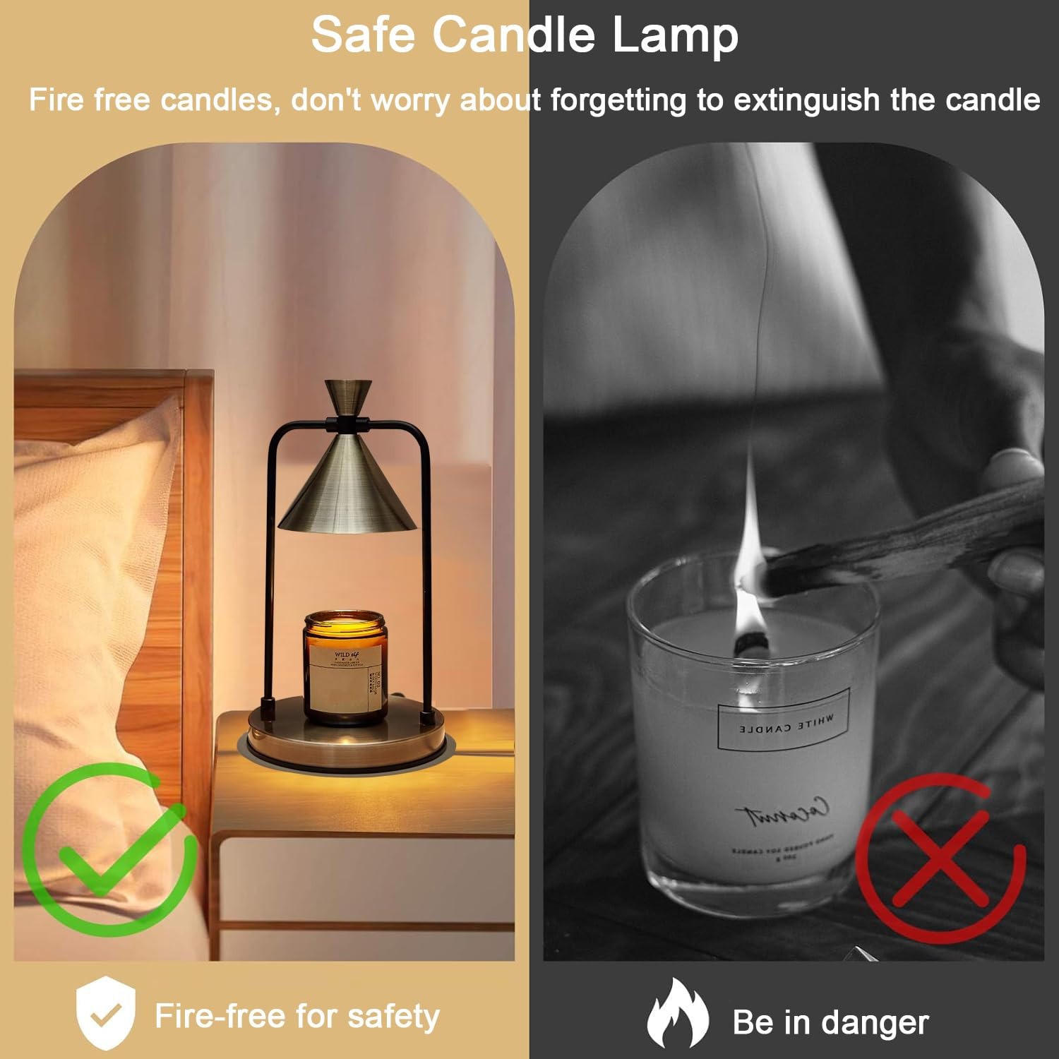 Chauffe-cire à intensité variable avec minuterie, lampe bougie réglable en hauteur pour une ambiance chaleureuse de chambre à coucher, salon, cadeau idéal pour la décoration de la maison
