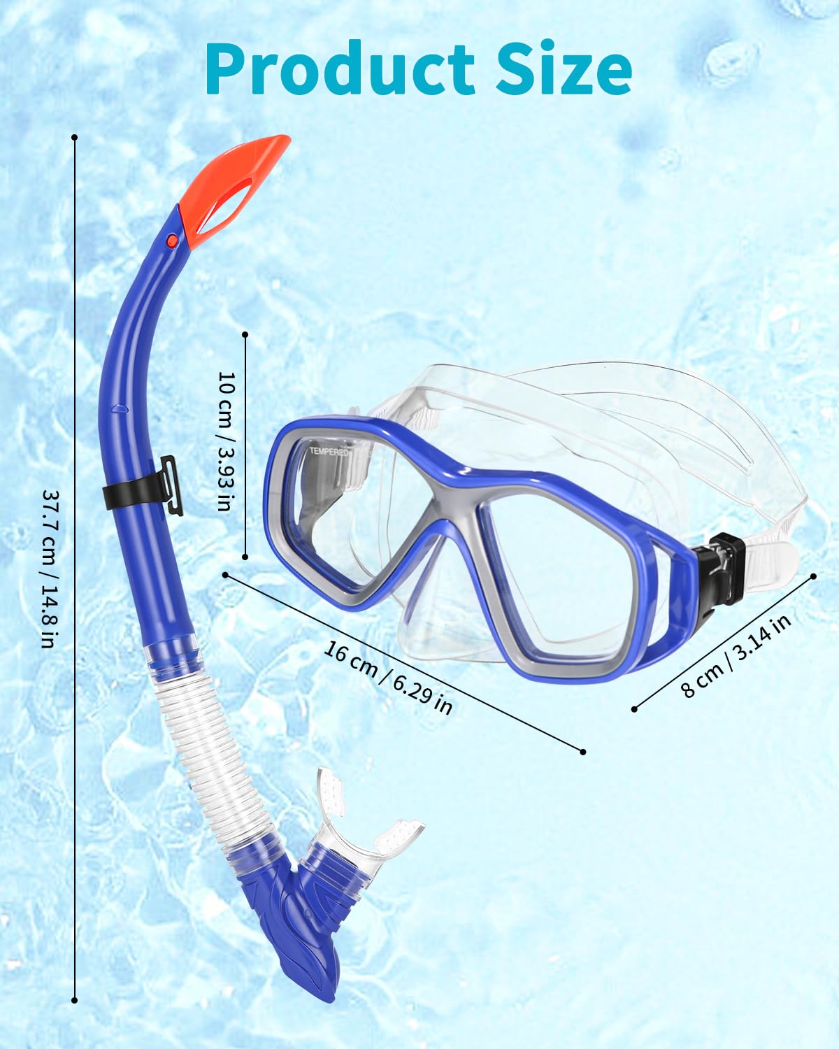Produktbild von Lamker Schnorchelmaske Tauchmaske Vollmaske Kinder XS 180° Sichtfeld Vollgesichtsmske Tauchermaske Anti-Fog Anti-Leck Müheloses Atmen Schnorchel Maske Für Kids Schwimmen Schnorcheln Tauchen