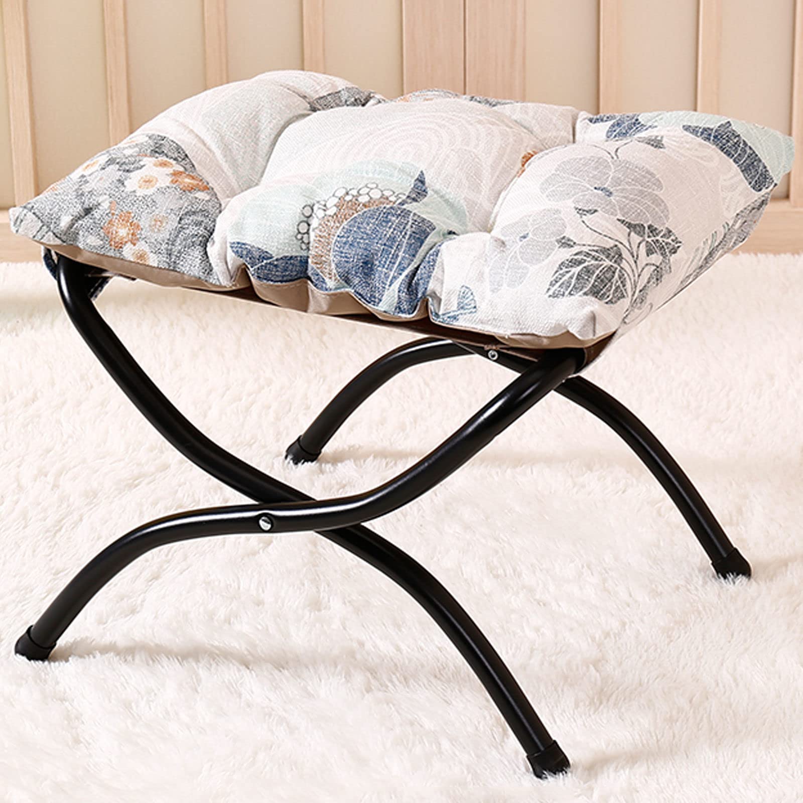 Tabouret repose-pieds pliant LUNEZY avec pieds en métal stable modèle Gardenia