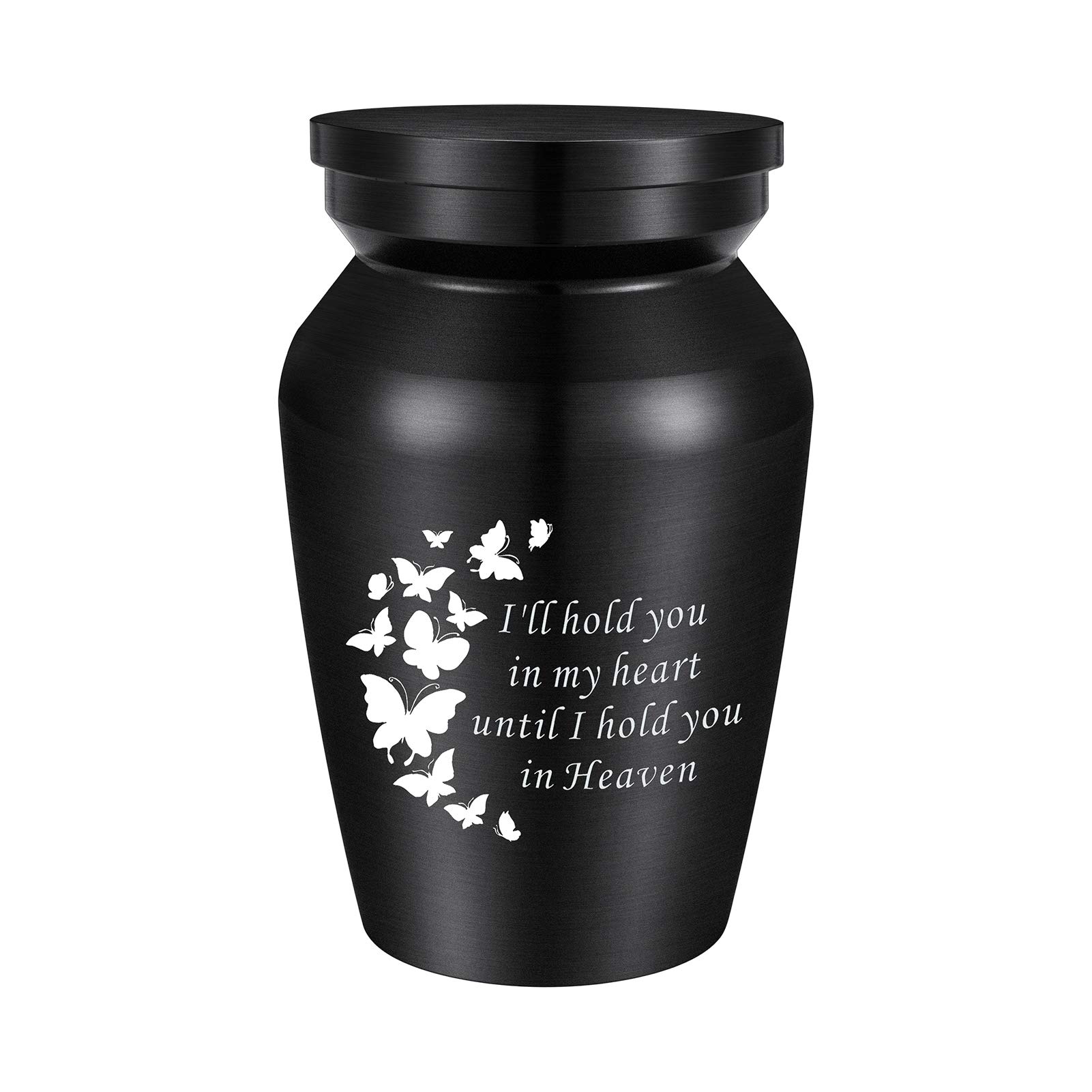 Dletay Small Urn for Human Ashes Small Keepsake Urn Mini Cremation Urns for Ashes Aluminium Memorial Ashes Holder-I'll Hold You in My Heart Until I Hold You in Heaven