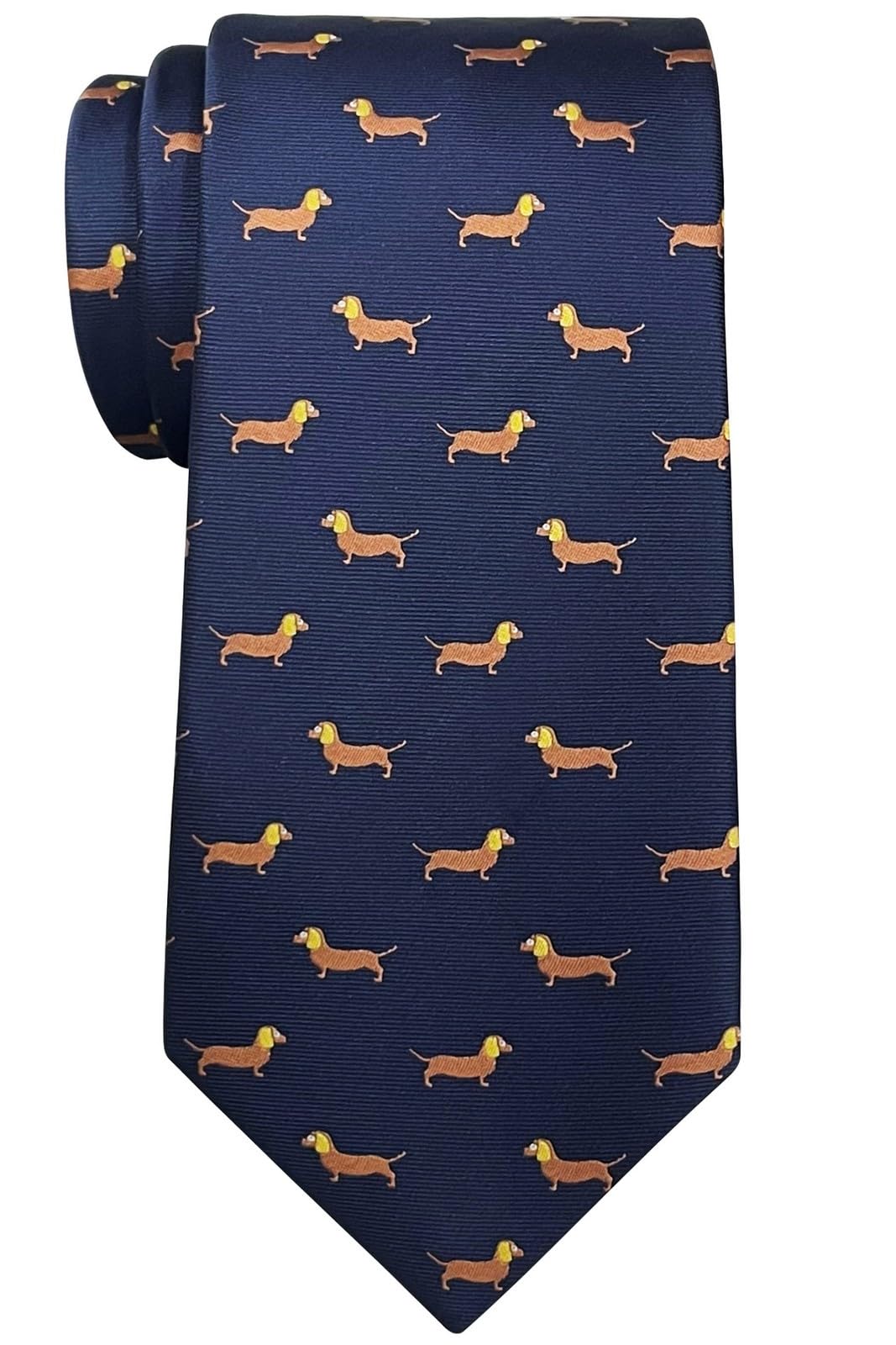 Retreez Animal Pattern Ties | Neckties for Men | Microfiber 3.15" Men's Tie, Dachshund - Navy Blue, One size