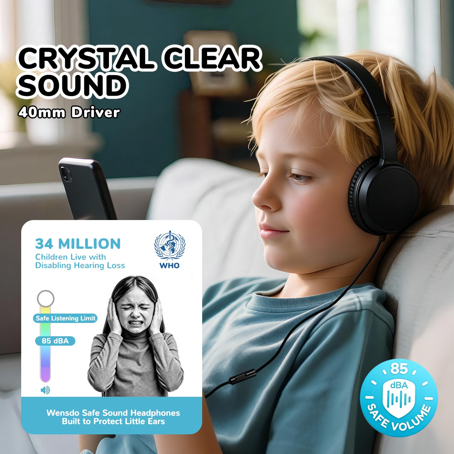 Paquete de 10 auriculares a granel con micrófono para niños en el aula escolar, auriculares supraaurales duraderos con cable para estudiantes y adolescentes, conector de 3.5 mm para laptop