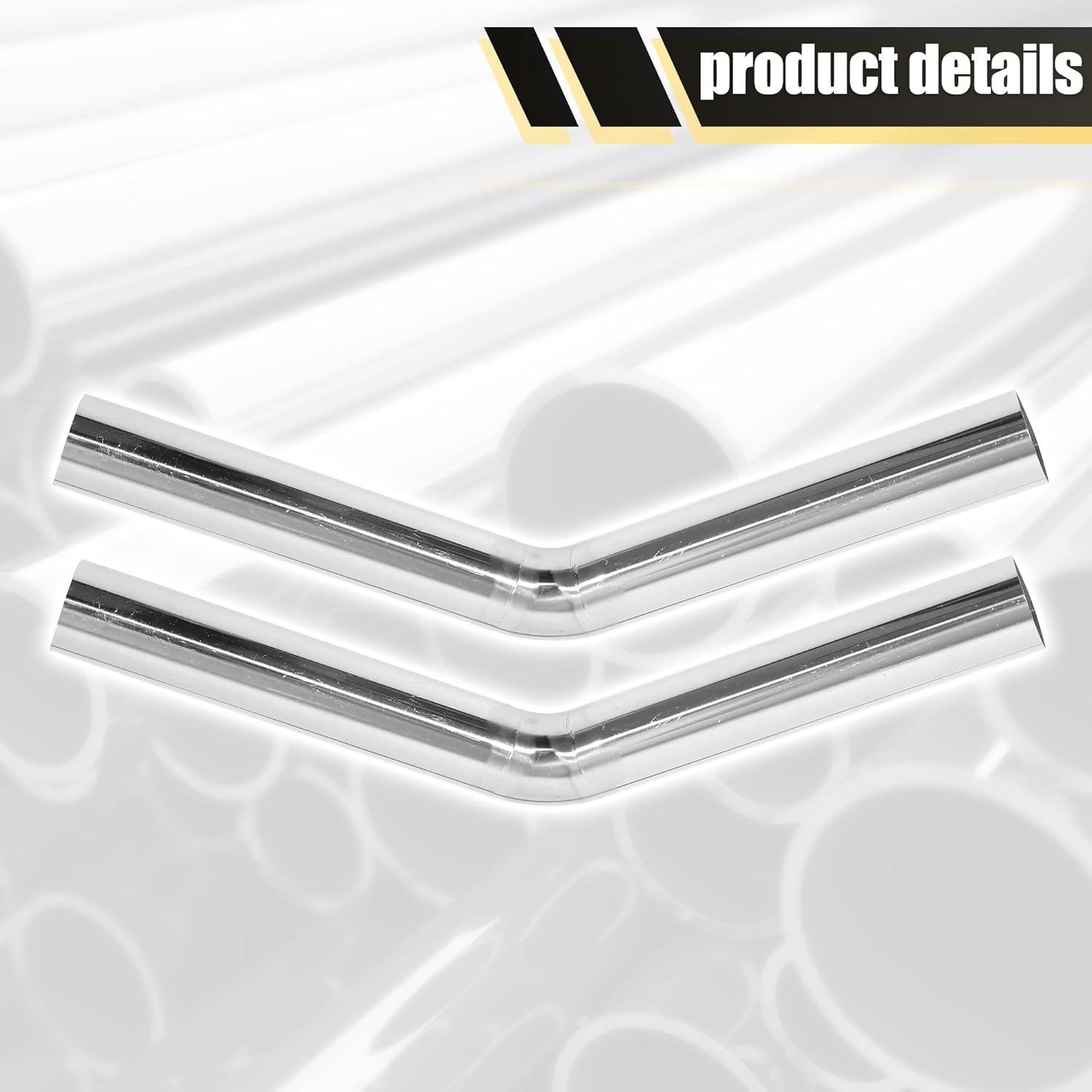 X AUTOHAUX 2 Pcs 45 Degree Bend 2.25" OD Car DIY Custom Mandrel Exhaust Pipe 2.25 Inch Tube Pipe 11.81 Inch End to End T304 Stainless Steel Universal Fit