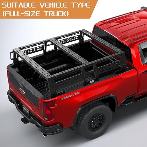 Miniatura 7 de CLAMBER Overland - Estante de cama para camioneta de tamaño completo consin rieles de cama, ancho ajustable compatible con Ford Serie F, Silverado,