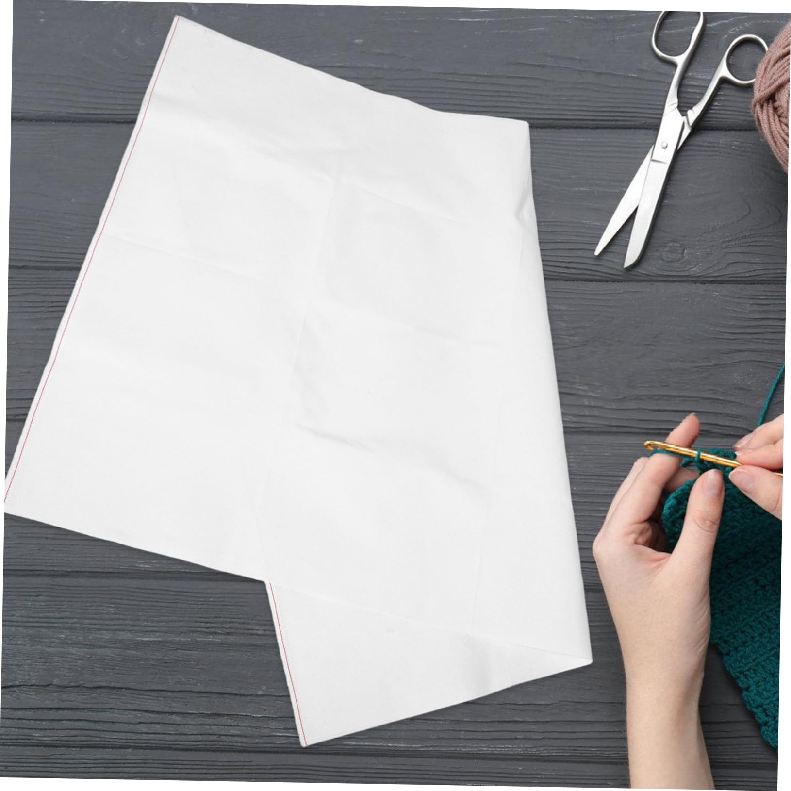 Bianco Tessuto Poliestere Cotone, per Punto Croce, 14ct a Griglia Media, 100x150cm, per Ricamo Fai da Te e Lavori Artigianali
