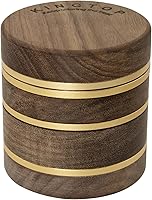 KINGTOP 2.5" Walnut Wood & Aluminum Manual Spice Grinder - Premium Herb Mill for Dry Chilies & Spices
