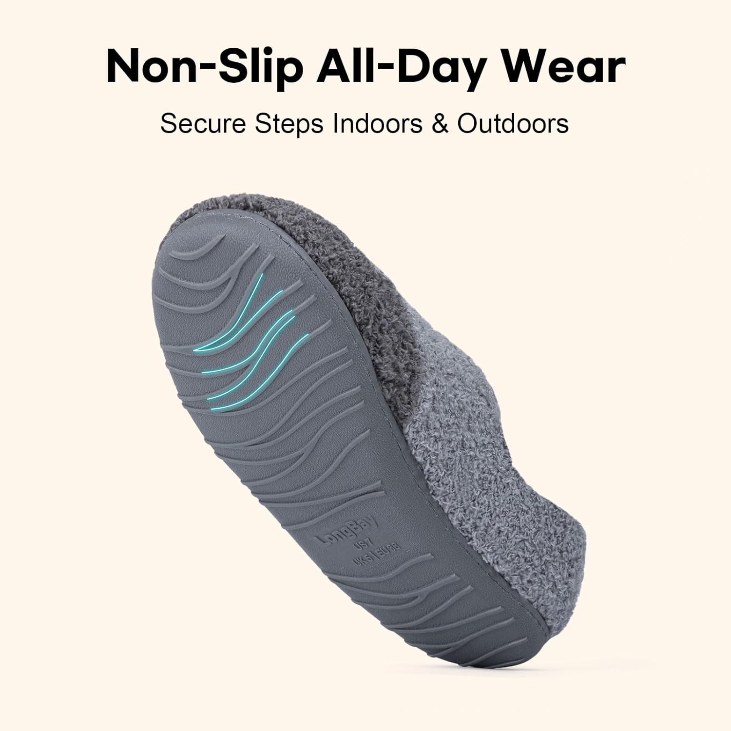 LongBay Women’s Two-Tone Slippers Cozy House Shoes with Removable Insole for Indoor Outdoor - Image 5