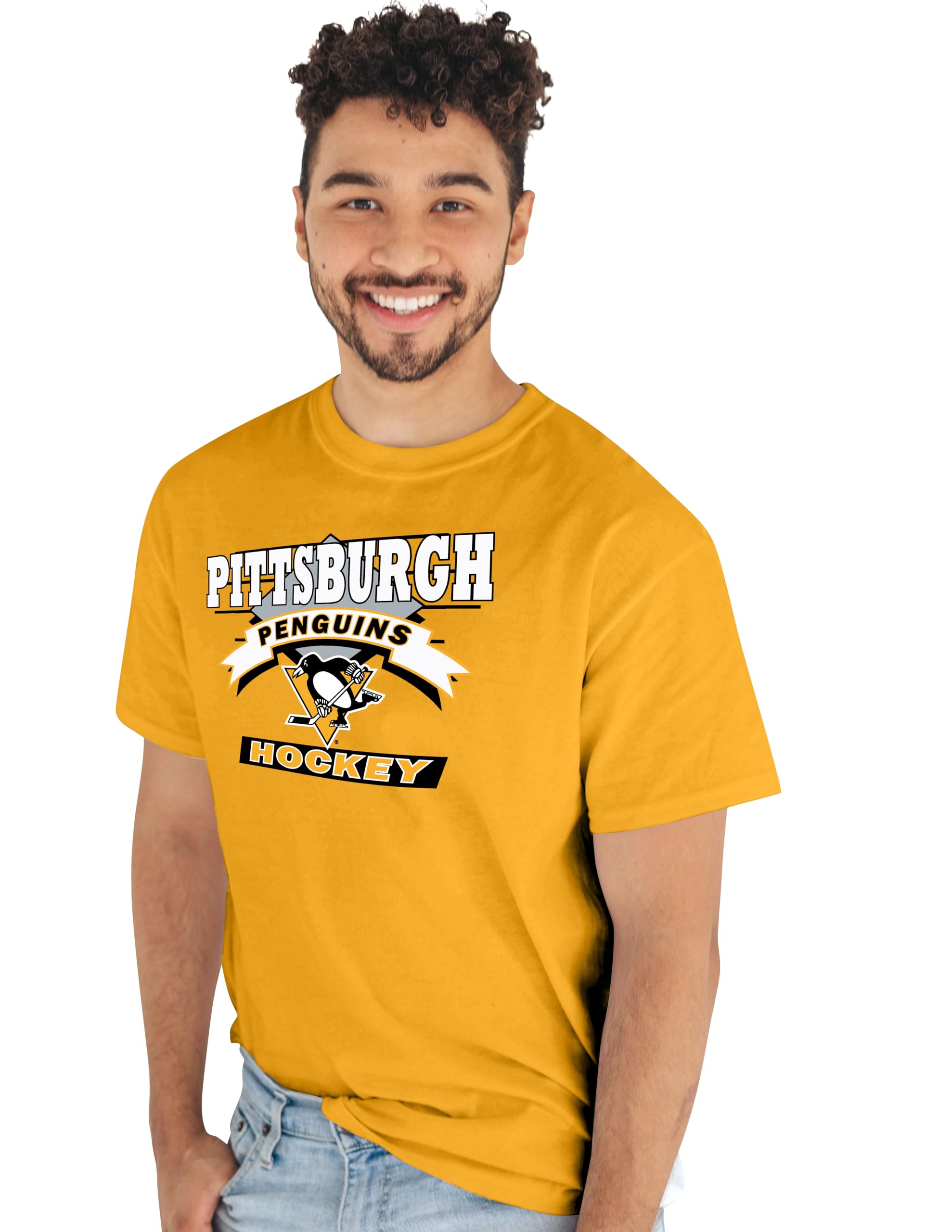 Blue 84 NHL Officially Licensed T-Shirt Retro 90's Hockey Team Color