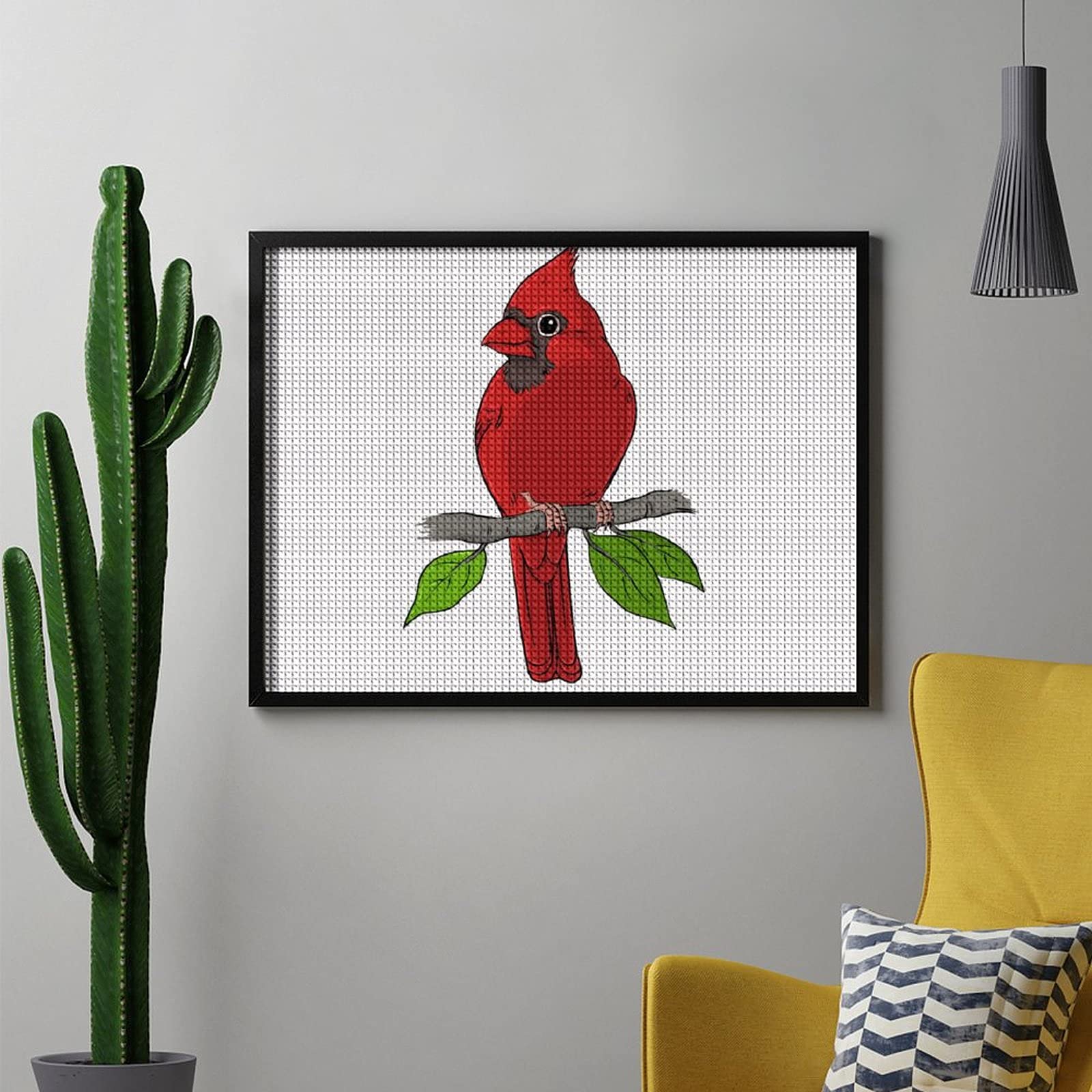 Kit Per Diamond Painting 5D Foglie Di Pappagallo Rosso Pittura Diamante 5D Fai Da Te,Diamond Painting Kit Completo, Arte E Artigianato, Decorazione Per Casa E Pareti 30x40cm