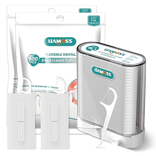308 púas de hilo dental con dispensador de hilo dental, estuche de viaje superligero, súper suave en dientes apretados, limpia eficazmente entre los