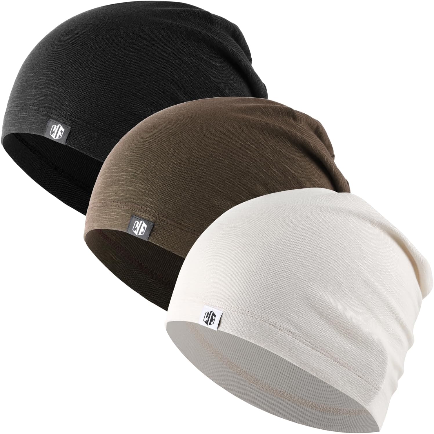 WTACTFUL 3 Pieces Slouchy Beanie for Men & Women - Soft & Breathable Skull Cap for All-Day Wear