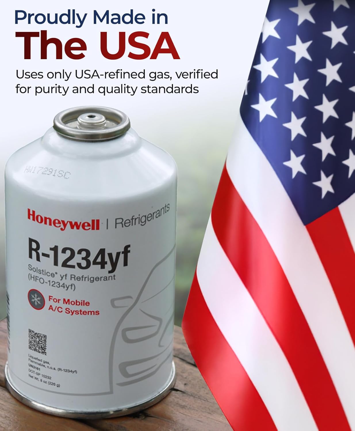ZeroR® Genuine R1234YF Refrigerant Can for Automotive AC Systems - HFO-R1234YF, SSV Can with Reverse-Thread Design, Included Service Sticker - Compatible with R1234YF Systems - 8 Oz, 3 Cans