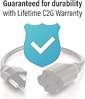 Vista 8 de Cables To Go Alargue calibre 18 según el sistema de medición AWG, para ahorrar enchufes, con receptor NEMA 5-15 a enchufe NEMA 5-15, color negro.