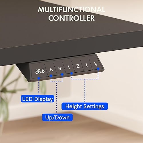 Miniatura 8 de FLEXISPOT Estación de trabajo de pie, eléctrica, con escritorio integral y ergonómico, controlador de memoria, escritorio de pie, altura ajustable