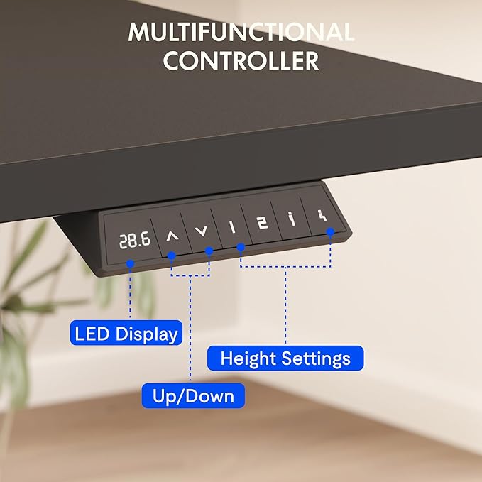 Escritorio Ajustable Electrico Standing Desk 122x61cm Negro miniatura 7