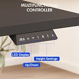 FLEXISPOT EN2 Whole-Piece Standing Desk with Clamp Power Strip, 55 x 28” Electric Stand Up Height Adjustable Desk with Cable Management (Black Frame + 55
