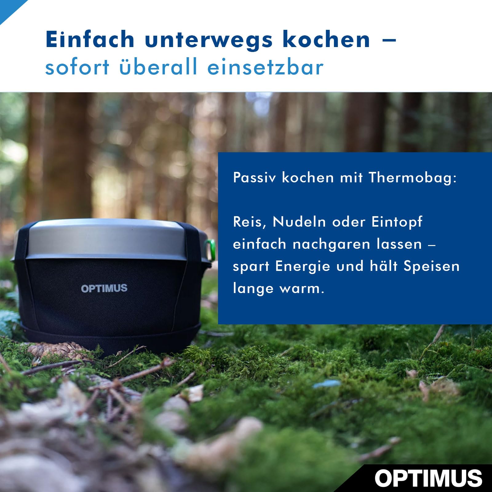 Optimus Terra Camp 4 Kochset – 7-teiliges Outdoor-Kochgeschirr mit Wärmetauscher, Thermobag & Antihaftbeschichtung | Für 2–4 Personen | 1160 g | Ø 233 × 136 mm