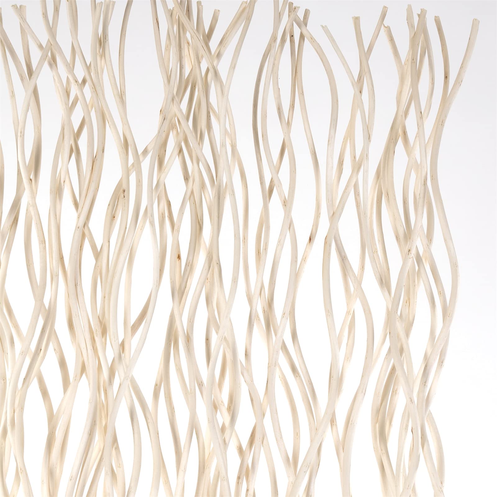 DESIGN DELIGHTS Paravent en osier ondulé - 170 x 44 cm (H x l) - Paravent de branches de saule, séparateur d'espace, cloison de séparation - Couleur : blanchi