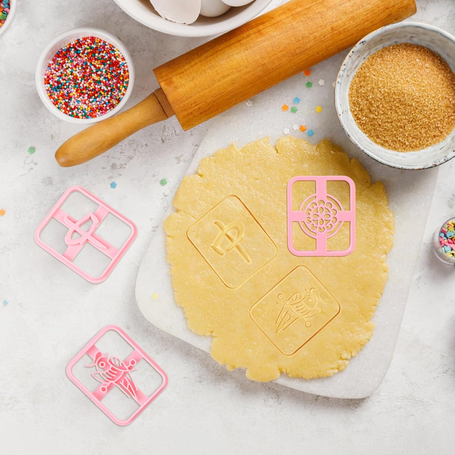 Mahjong Cookie Cutters Set (Dragon/Bamboo/Circle) - Traditional Tile Design