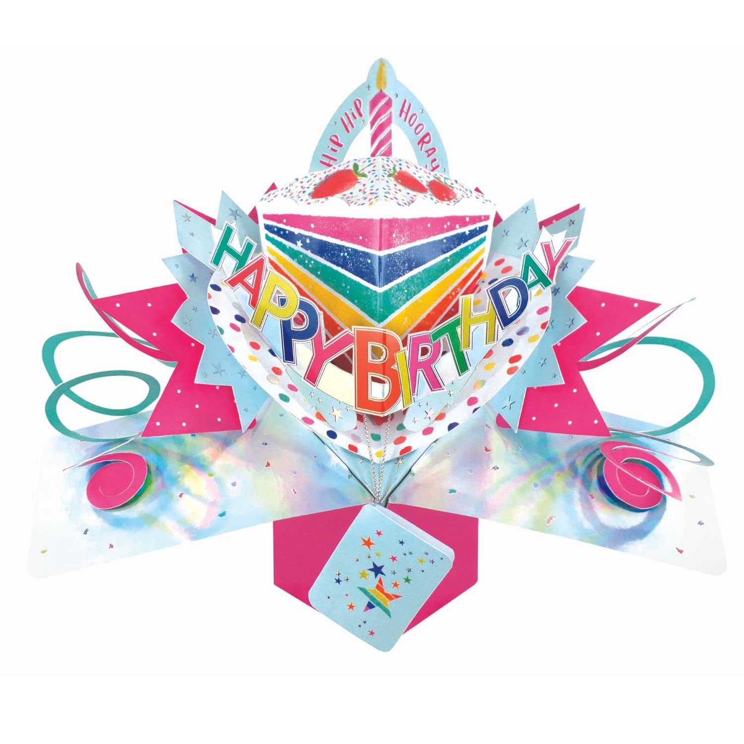 Rainbow Cake Pop Up Happy Birthday Greeting Card 3D Pop-Up Cards POP225