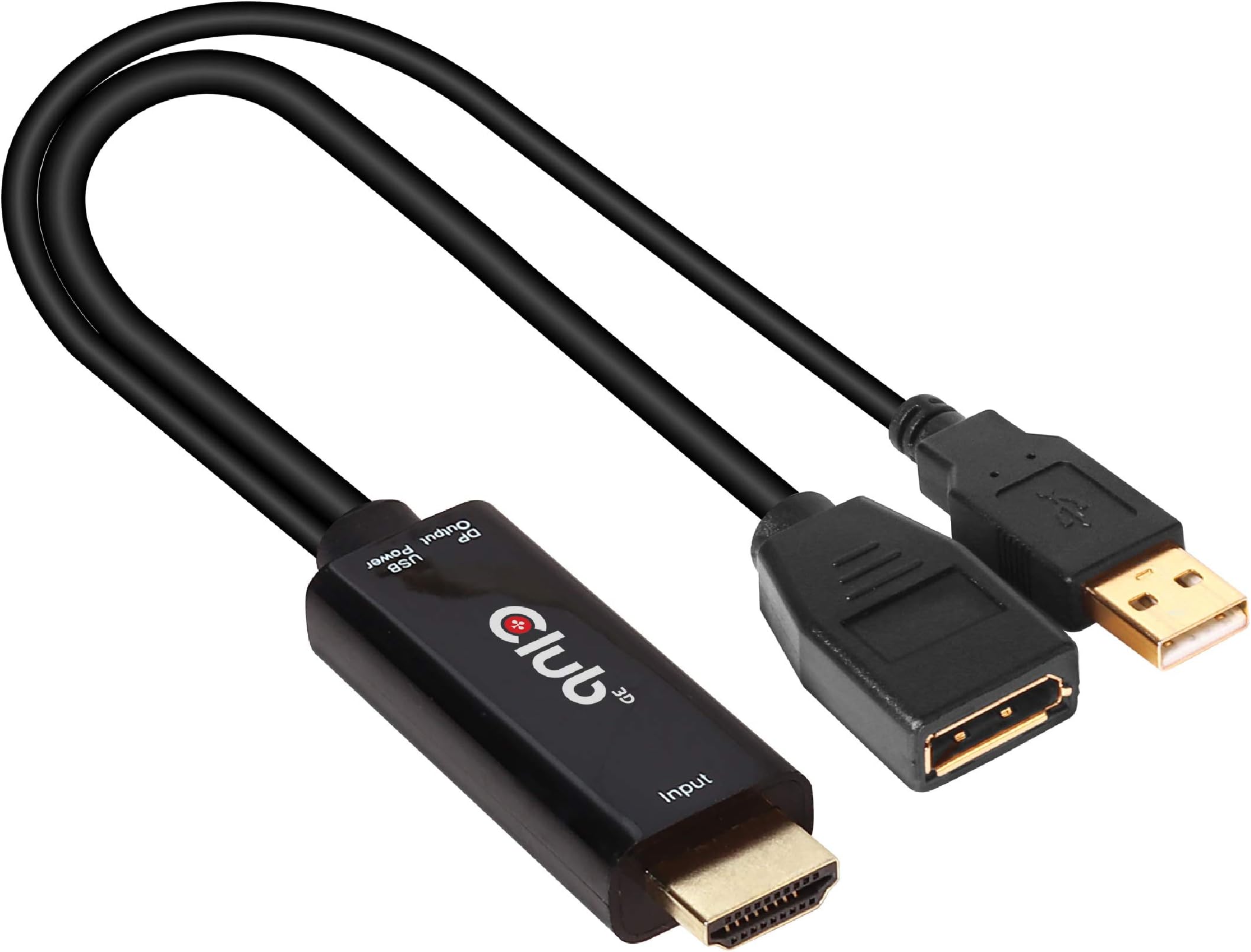 Club3D HDMI Male Male to DisplayPort 1.2 Female Female Active Adapter with USB Powered 4K@60Hz (CAC-1331)