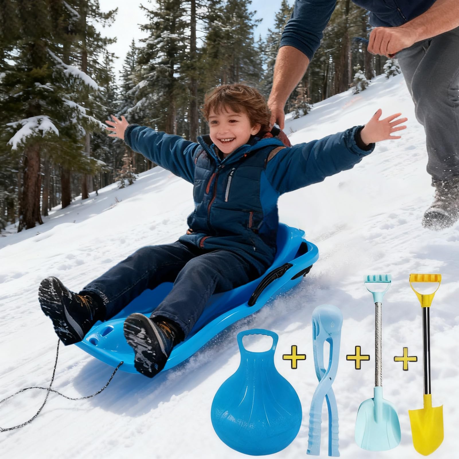 Tavola da slitta, giocattoli leggeri invernali per esterni | Slittino da neve per bambini, resistente, per adolescenti, giovani e adulti