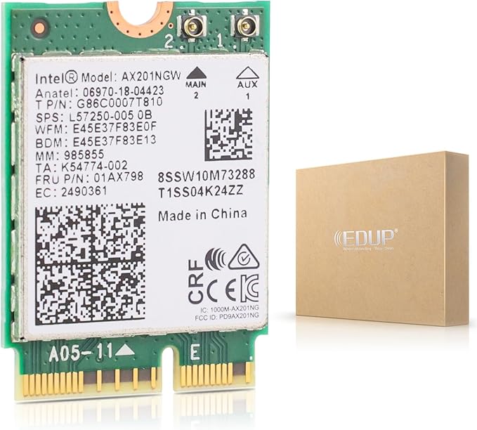 Amazon.com: Intel AX201NGW Wi-Fi 6 Wireless Card M.2: CNVio2, Bluetooth ...