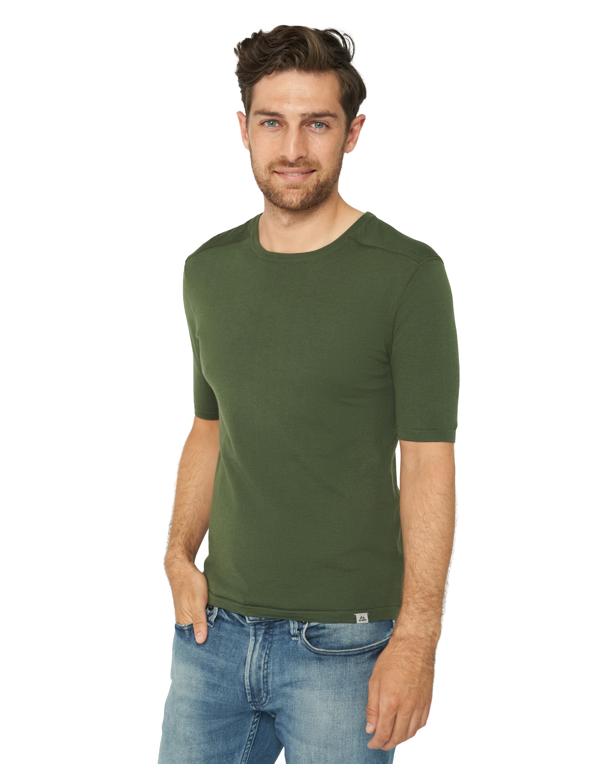 DANISH ENDURANCE Maglietta Termica Uomo Lana Merino, Maglia Termica Manica Corta, Intimo Termico Uomo per Trekking, Escursionismo e Sci