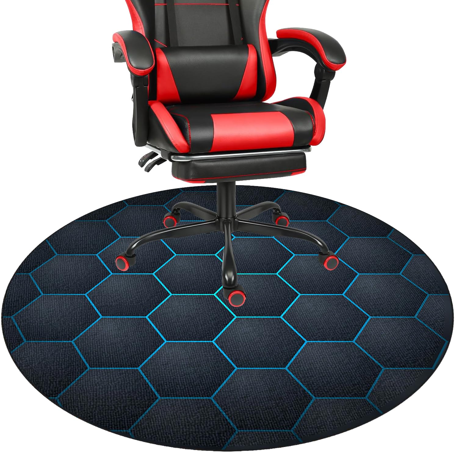 Fcenghox Office Chair Mats for Hardwood Floor, Round Gaming Chair Floor Mat, Heavy Duty Computer Desk Chair Mat for Carpet, Anti-Slip Gaming Chair Floor Protector Chair Mat for Home and Office 80 cm