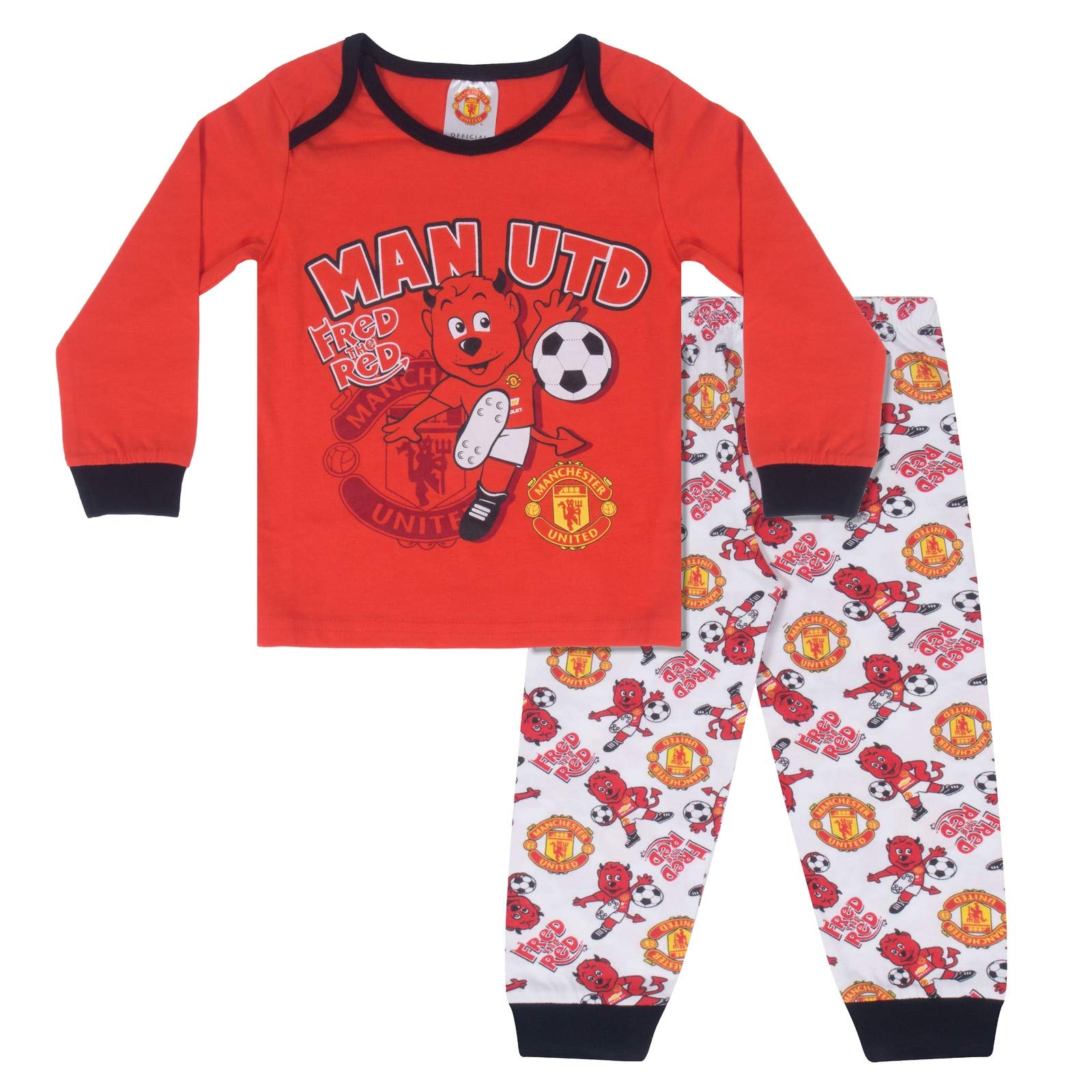 Manchester United FC Unisex Baby Pyjama Set - 3-6 m - Light Red